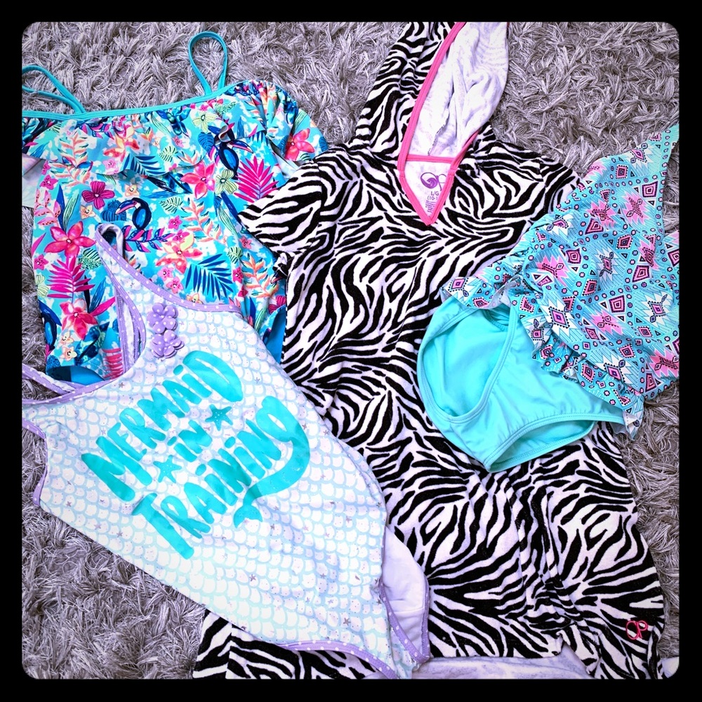 SWIM BUNDLE 10/12 bathing suit mermaid cover up